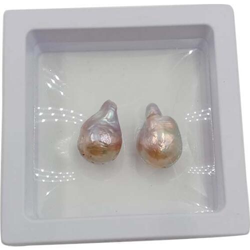 High quality earring IN paired 2 pcs/lot pearl beads,KESHI,baroque pearl ,100% nature freshwater baroque pearl.FULL drilled hole