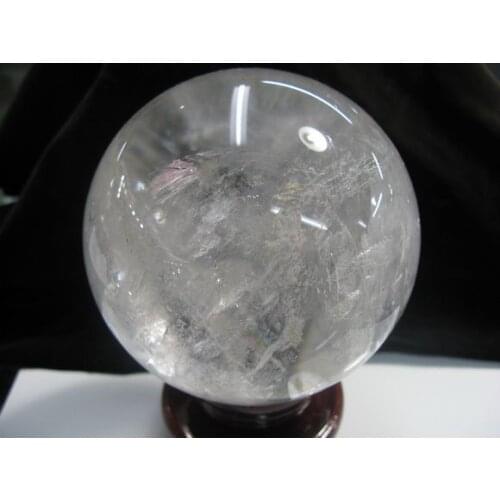 11.8cm natural clear quartz crystal ball sphere +stand
