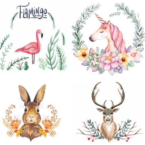 ZOTOONE Cute Animal Flower stickers for iron transfer clothes DIY accessory t-shirt dresses washable heat transfer