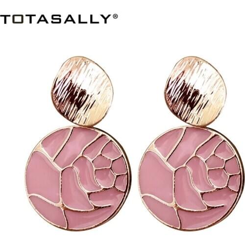 TOTASALLY New Designer Girls Earrings Fashion Lady Geometric Earrings Enamel Leaves Statement Jewelry Wholesale Gifts Dropship