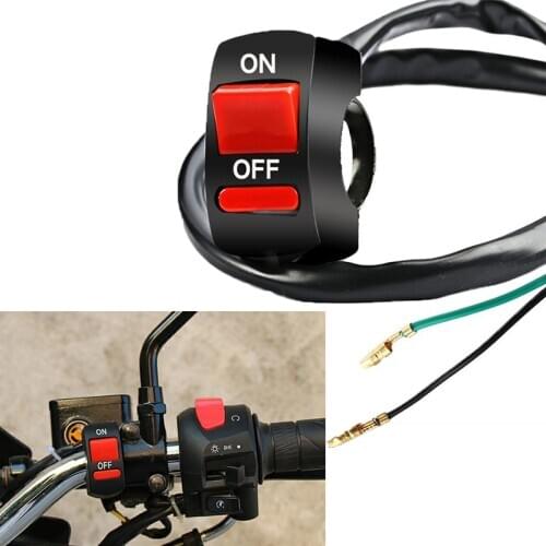 Universal Motorcycle Handlebar Flashing Switch Moto Light Switch ON OFF Button ATV Bike DC12V/10A Black Two Core Wire