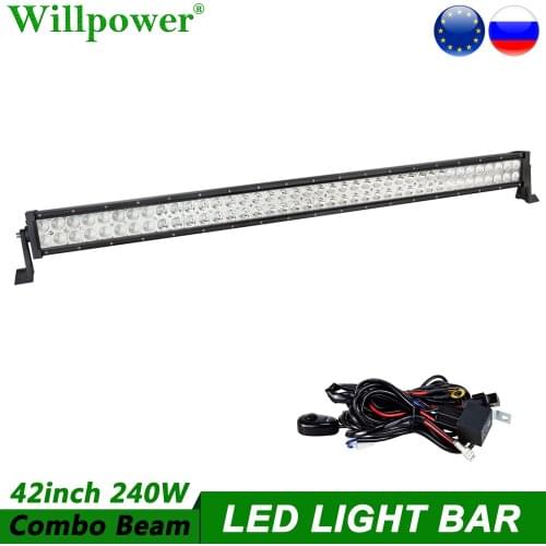 Universal Offroad Car Roof 240W 42" LED Light Bar For Jeep Chevy 4runner 4x4 4WD Truck UTV 4WD Pickup SUV Driving Fog Lightbar