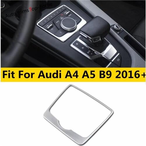 Yimaautotrims Stainless Steel Interior Kit For Audi A4 A5 B9 2016 - 2020 Gearbox Multimedia Button Decoration Frame Cover Trim