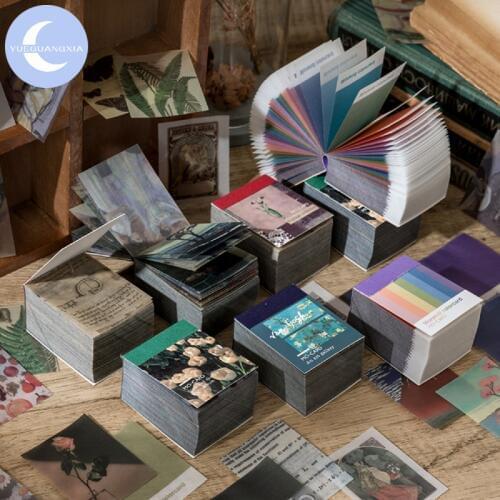 YueGuangXia Aestheticism Mini Scrapbooking/Card Making/Journaling Project DIY Kraft Retro Writing paper Card 4 Designs 366 pages