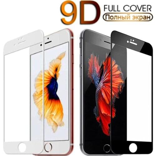 9D Full Cover Protective Glass IPhone 7 Plus 8 6 6S 5 XR XS Max Tempered Glass Iphone X Screen Protector for IPhone Se 2020 Case
