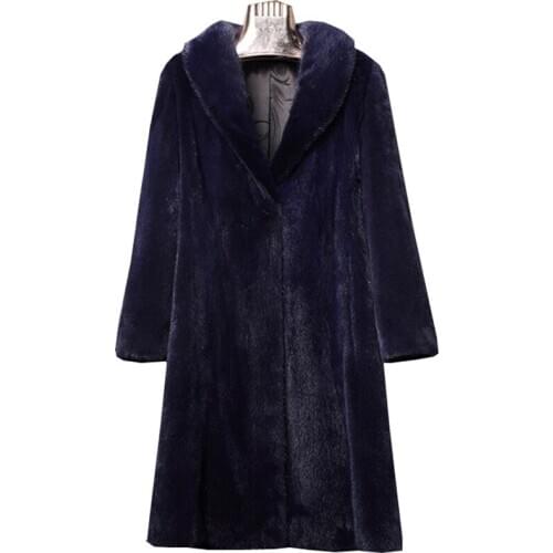 High quality Plus size S-6XL Winter Faux Velvet Mink Fur Coats Women Thicken Jackets Long sleeve Fur Long Outerwear Female G247