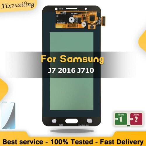 For Samsung Galaxy J710 lcd AMOLED LCD Display Touch Screen J7 2016 J710FN J710F J710M J710Y pantalla replacement digitizer