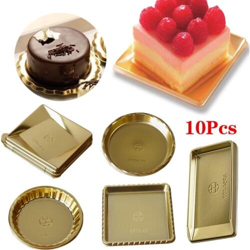 10PCS Mousse Cake Boards Paper Cupcake Dessert Displays Tray Gold Cake Board Paper Base Pastry Baking Mat Cake Decorations Tool