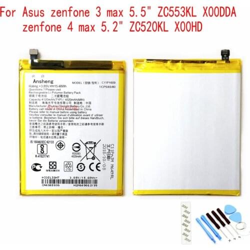 100% NEW Original C11P1609 4100mAh battery for Asus zenfone3 max 5.5" ZC553KL X00DDA zenfone 4 max 5.2" ZC520KL X00HD