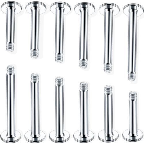 100pcs/lot Steel 14G 16G Steel Labret Ring Bar End Earring Studs Lip Piercings Tragus - Post Only No Ends in Gauges Body Jewelry