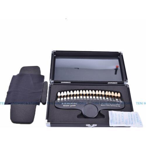 2019 good quality 20 Colors Teeth Whitening 3D Shade Guide Color Comparator With Mirror Dentistry Cold Light Description