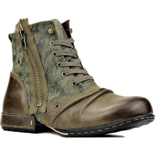 2020 Men Boots Genuine Leather Handmade Ankle Boots motorcycle Boots bicycle Winter Boots Zipper up Shoes comfortable shoe