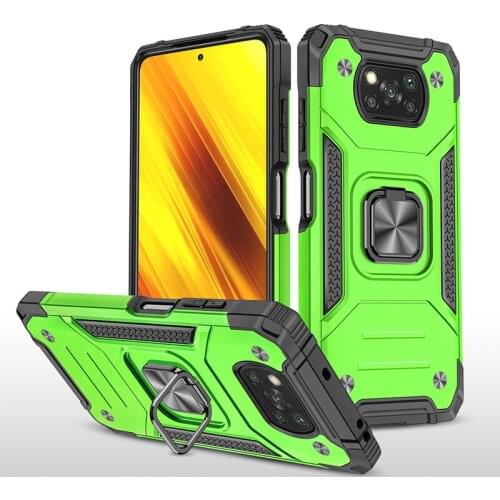 2021 Shockproof Case for Xiaomi POCO X3 Case Cover Armor Drop Protective Defender Ring Holder Magnet Phone Case POCO X3 NFC X3 P