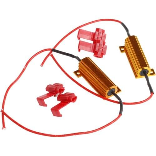 2x LED DRL Fog Light Canbus 50W 6Ohm Load Resistor Canceller Decoder DC 12V