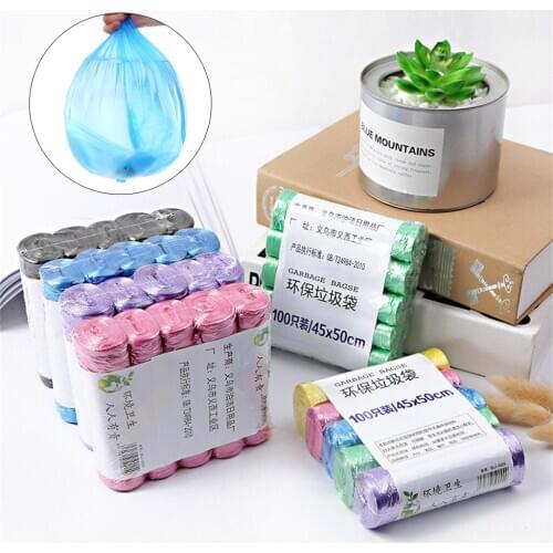5 Rolls 100pcs Disposable Garbage Bag Kitchen Rubbish Bags Plastic Garbage Bag Kitchen Waste Bag Plastic Trash Bag Kitchen Tools