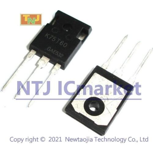 5 PCS IKW75N60T TO-247 K75T60 IKW75N60 Designed for DC/AC converters Transistor