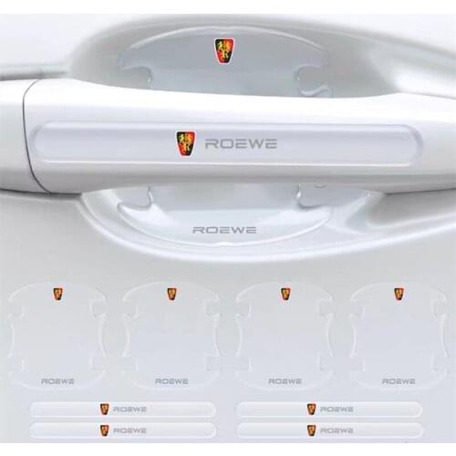 8PCS Car Door Handle Stickers &Wrist Of Door Protector Film For Roewe RX3 RX5 RX8 i5 i6 750 350 950 W5 E50 E550 Auto Accessories