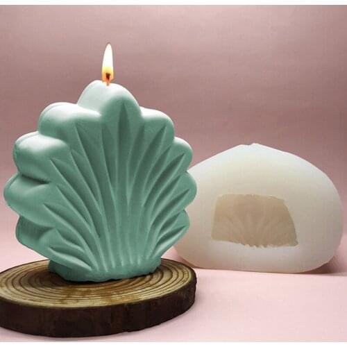 DIY Large Scallop Plaster Molds Epoxy Deco Chocolate Cake Silicone Mold Geometric Aroma Candle Silicone Moulds
