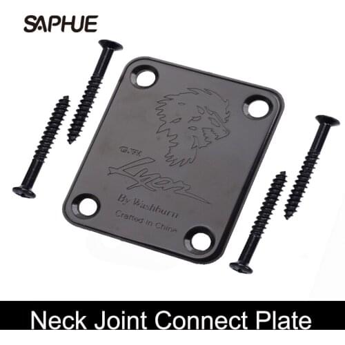 Electric Bass Guitar Neck Joint Plate with LOGO Chrome Connecting Strengthen Guitar Accessories
