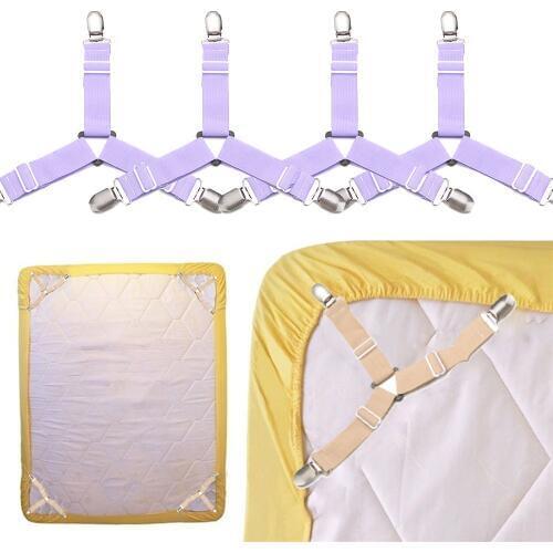 1Pcs Quilt Fixer Non-slip Bed Sheet Clip Bed Sheet Belt Fastener Mattress Clip Adjustable Nylon Elastic Cloth Blanket Gripper