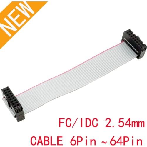 FC/IDC 2.54MM pitch FC-6/8/10/14/16/20/26/30/40/50/64 PIN JTAG ISP DOWNLOAD CABLE Gray Flat Ribbon Data Cable FOR DC3 Box Header