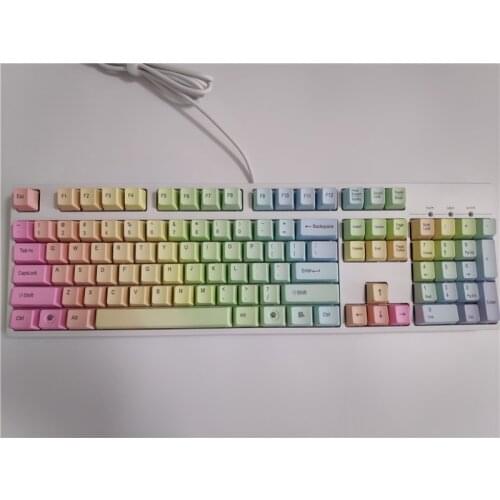 Top print PBT keycap for 104 mechanical keyboard poker rainbow PBT keycaps OEM TKL keyboard 87 keys gateron cherry switch
