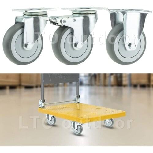 4PCS 3/4Inch Heavy Duty TPR Swivel Caster Wheels Silent Caster For Furniture Wheel Carts Workbench Industrial Equipment