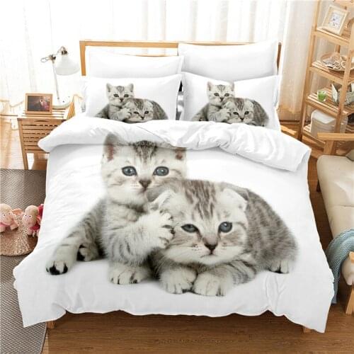 Lovely Cat Bedding Set For Bedroom Soft Bedspreads For Bed Home Comefortable Duvet Cover Quality Quilt Cover And Pillowcase