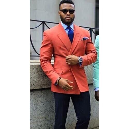 Handsome Groomsmen Peak Lapel Groom Tuxedos Wedding Dress Men Suits Blazer Prom Dinner (Jacket+Pants+Tie) K211