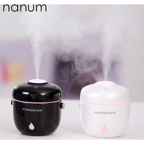 Creative Car Essential Oil Diffuser Mini Ultrasonic Rice Cooker Humidifier LED Light USB Aromatherapy Fogger Air Freshener