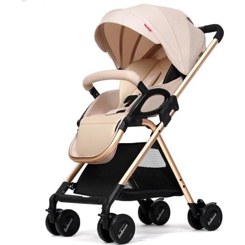 Lightweight Baby Stroller Golden Color Baby Pram Light Baby Pushchair Brown Baby Cart Portable Stroller Free Shipping