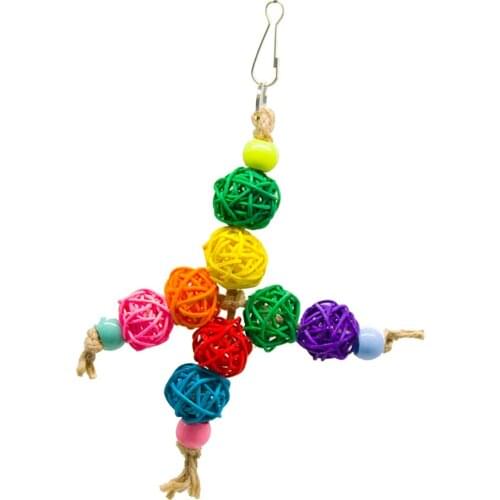 Small Animals Cage Decoration Colored Weave Balls for Birds Parrots Hamster Squirrel, Chipmunk and other animals