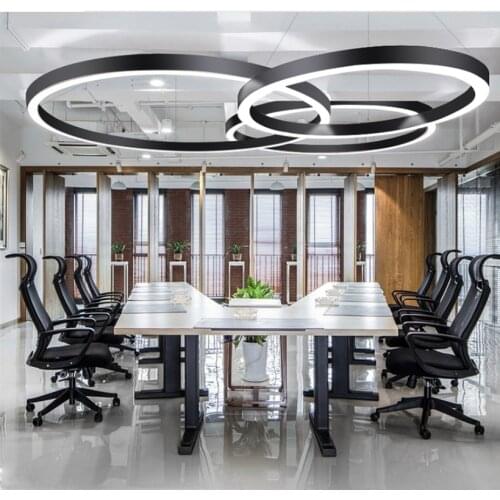Metal customizable large circle creative circular post-modern model room living room dining room chandelier