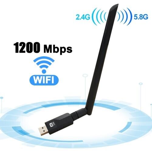 Mini Network Card USB3.0 WiFi Adapter with Rotational Antenna 2.4G & 5.8G Ethernet WiFi Receiver