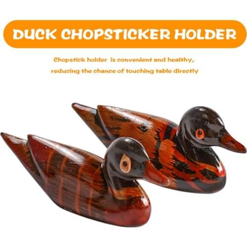 Fashion Vintage Resin Pair Of Mandarin Ducks Chopstick Holder For Home Decoration Feng Shui Craft Display Ornament Holiday Gift