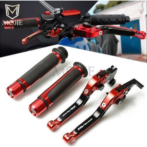 Motorcycle CNC Adjustable Folding Brake Clutch Levers Handlebar Hand Grips Set For Suzuki SV650/S SV 650 S SV650S 1999-2009