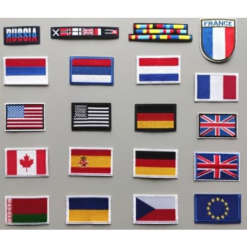 American Flag Patches for Clothes DIY Stripes Iron on Appliques Thermo Clothing Stickers Embroidery British Flag Badges @D