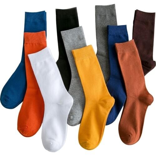 2020 Hot Sale Casual Men Socks New Brand Business Party Dress Cotton Socks Man High Quality Black White Socks For Man Gift