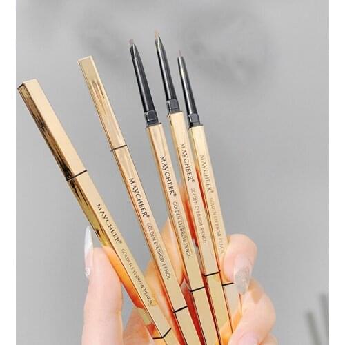 New 0.5mm Small Gold Bar Double-headed Eyebrow Pencil Ultra-fine Head Ultra-fine Waterproof Long-lasting Non-marking Natural