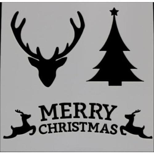 Christmas Stencils Hollow Wall Painting Template DIY Scrapbooking Stamping Album Decorative Paper Coloring Embossing Reusable