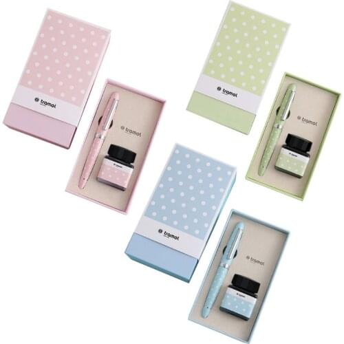 Retro Business Fountain Pen Dot Signature Calligraphy with 25ml Ink Gift Box Set Women Student School Supplies