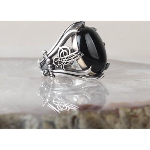 Zircone Traditional Turkish 925 Silver Handmade Signet Rings Jewelry Gift From Turkey for Women Men