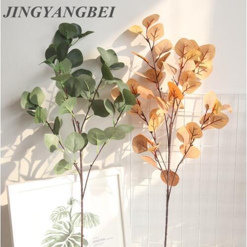 Artificial Silk Platns Eucalyptus Branch Leaves Christmas Wedding Home Decoration Backdrop Flower Leave Plant Faux Foliage