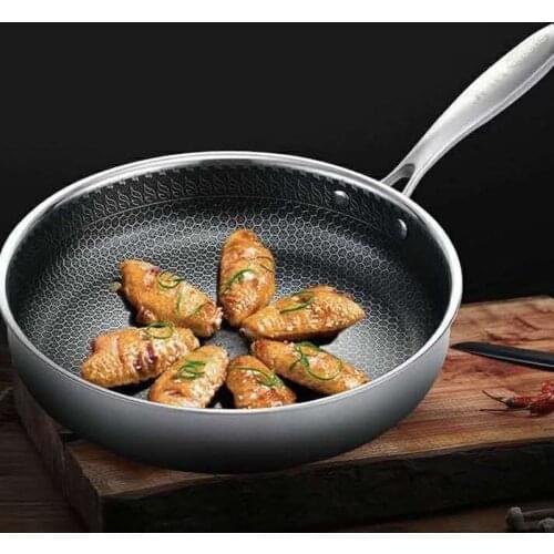 Geetest Stainless Steel Wok Non-stick Pan No Oil Smoke Uncoated Flat Bottom Induction Cooker Gas Cooker Cookware Induction Pot