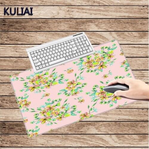 XGZ Fresh Pink Print Mouse Pad Natural Rubber Bottom Cloth Fast and Smooth Surface for Computer Players Home Office Desk Mats