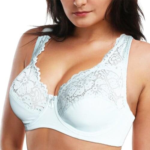 Womens Bra Lace Bralette Ladies High-end Plus Size Lingerie Ultra-thin Perspective Underwired Sexy Brassiere B C D E F Cup