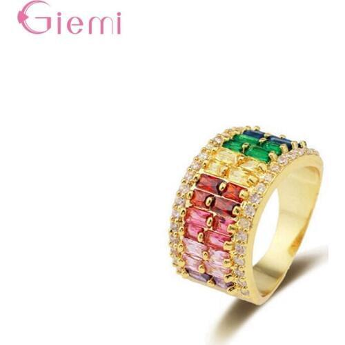 New Vogue 925 Sterling Silver Cubic Zircon Wedding Ring for Women AAA CZ Fashion Jewelry Party Gifts Ring Bijoux