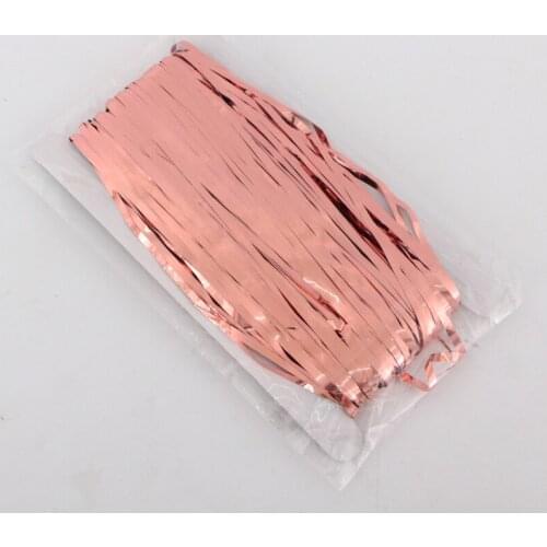 1*2M Rose Gold Metallic Foil Tinsel Fringe Curtain Door Rain Home Room Wedding Party Deco Stage Backdrop Background Photo Props