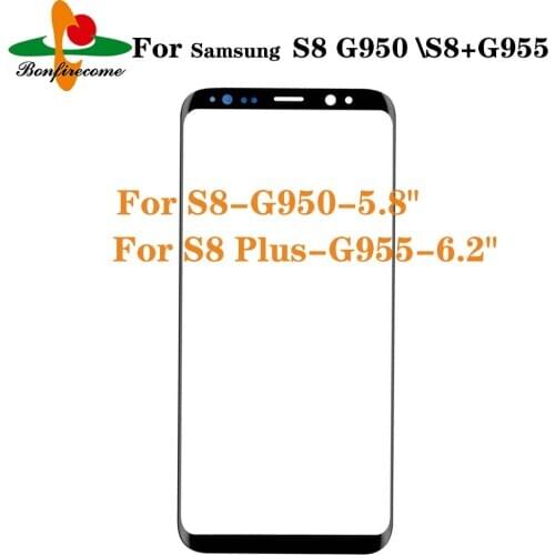 10Pcs\lot For Samsung Galaxy S8 G950 G950F Front Touch screen Panel LCD Out Glass Cover Lens For Galaxy S8 + S8 Plus G955