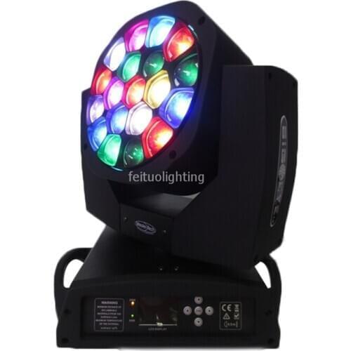2lot/CASE)Stage lights 19x15w rgbw 4 in1 quad color led big bee eye zoom beam moving head light bee eye k10